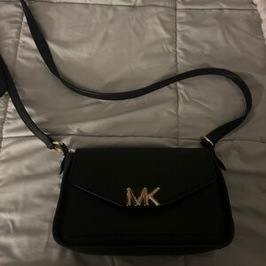 Michael Kors Black Crossbody with Gold Accents